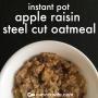 Instant Pot recipe apple raisin steel cut oatmeal, healthy and quick recipe
